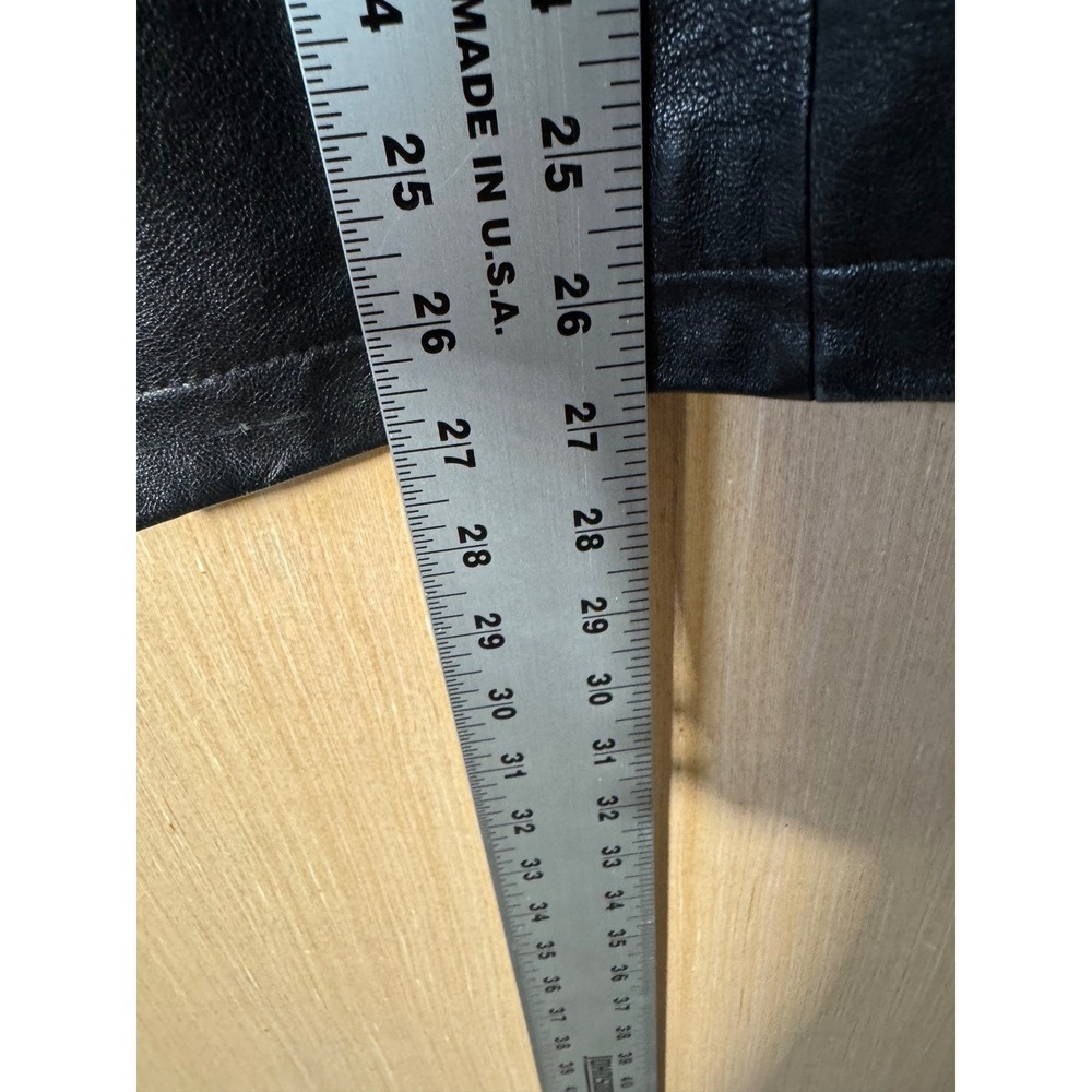 Lands' End Boxy 90's Women's Black‎ Lambskin Leather Full Zip Jacket Coat - Picture 2 of 5